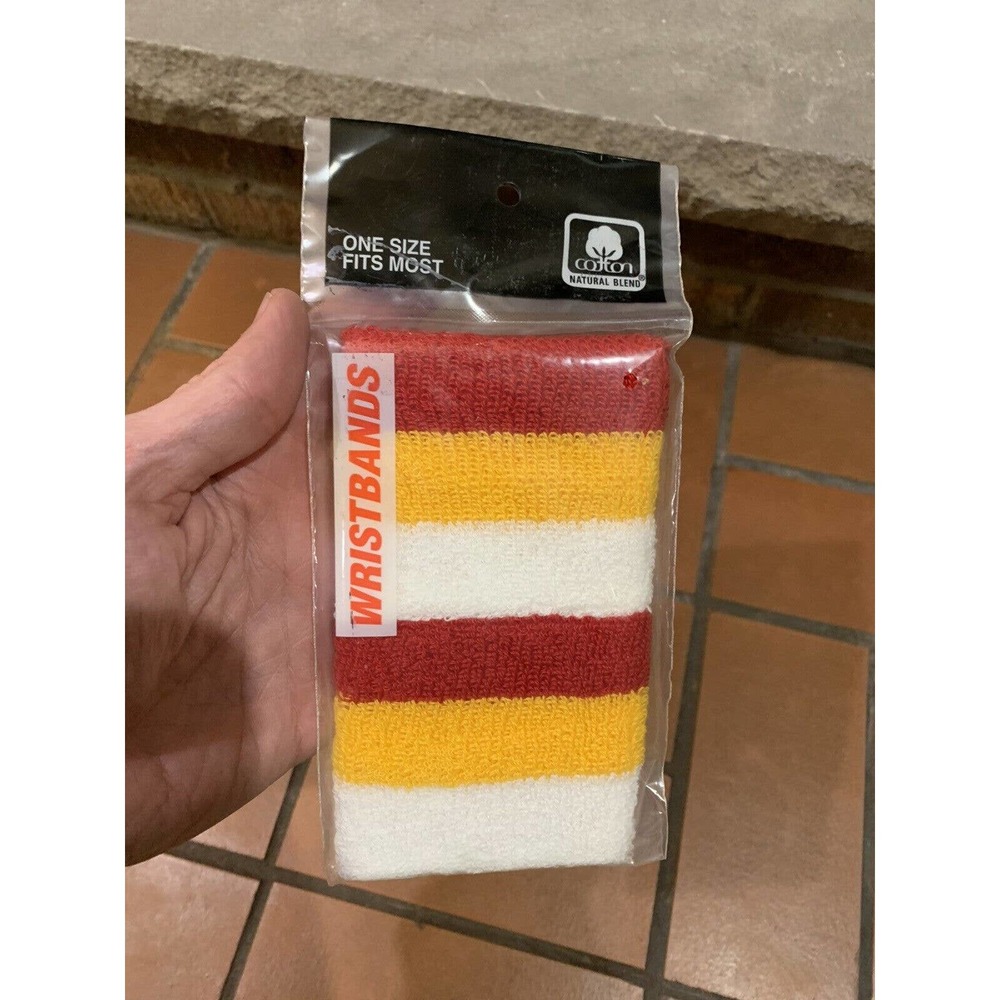 Vtg Terrycloth Sweat Bands Wristbands NOS 49ers Commanders Cavaliers Red Gold